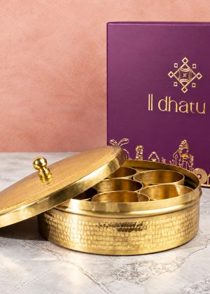 Dhatu Handcrafted Brass Masala Dabba (Spice Box)