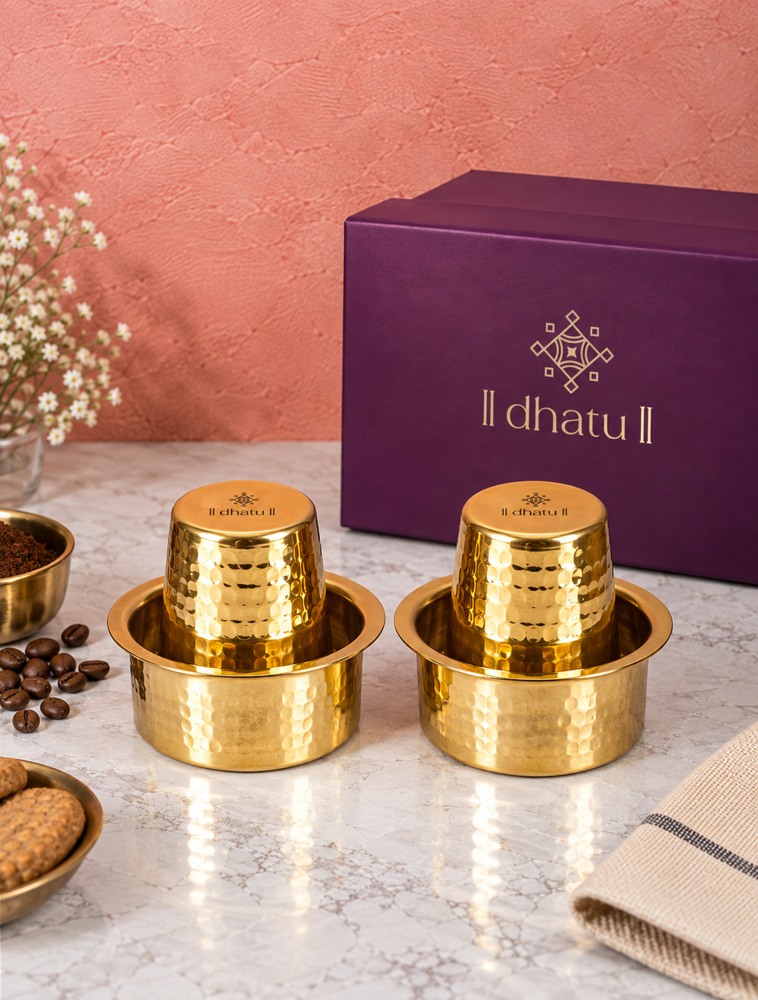 Dhatu Brass Dabra Set